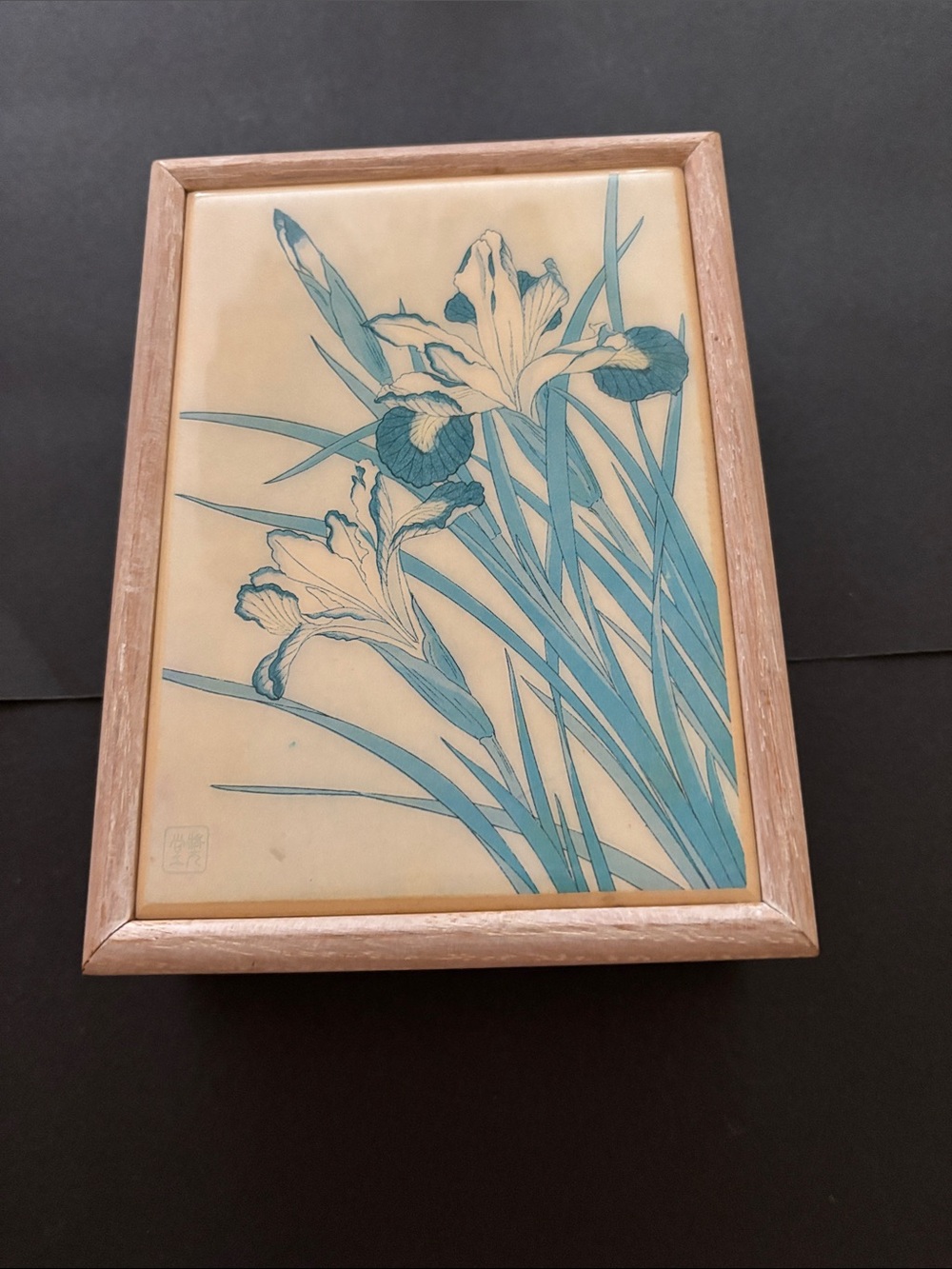 Framed Blue Iris Botanical Art Print - Home Accents